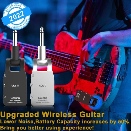  Getaria Wireless Guitar System 2.4G Rechargeable Transmitter Receiver for Electric Guitar Bass