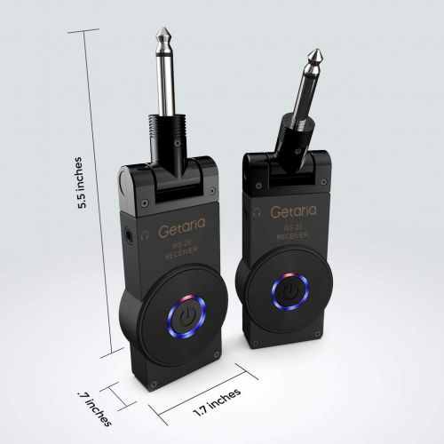  Getaria Wireless Guitar System Rechargeable Digital Transmitter Receiver for Electric Guitar Bass