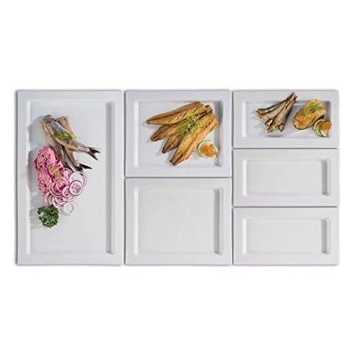  Getgastro getgastro GN Tablett FRAMES aus Porzellan, stapelbar, mikrowellengeeignet, spuelmaschinenfest/wahlbar zwischen GN 1/1, GN 1/2 oder GN 1/3 | SUN (A1 - GN 1/1)