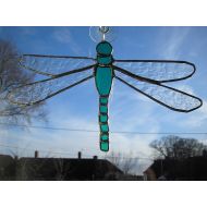 /Getheden Stained glass dragonfly suncatcher, handmade, glass art, window decoration, UK artist, sun catcher, home decor, birthday gift, gift, nature