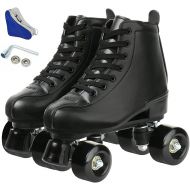 [아마존베스트]Gets Womens Roller Skates PU Leather High-top Roller Skates Four-Wheel Roller Skates Shiny Roller Skates for Girls Unisex