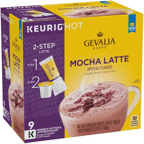  [아마존 핫딜]  [아마존핫딜]Gevalia Mocha Latte Espresso Keurig K Cup Coffee Pods & Froth Packets (36 Count, 4 Boxes of 9)