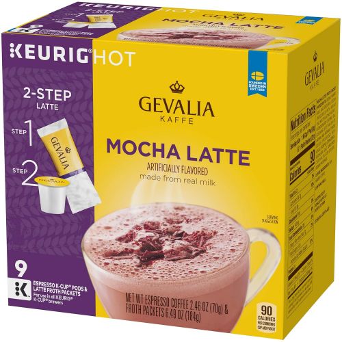  [아마존 핫딜]  [아마존핫딜]Gevalia Mocha Latte Espresso Keurig K Cup Coffee Pods & Froth Packets (36 Count, 4 Boxes of 9)