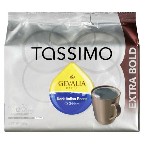  Tassimo Gevalia Dark Italian Roast Extra Bold Roast Coffee T-Discs for Tassimo Single Cup Home Brewing Systems (12 ct Pack)