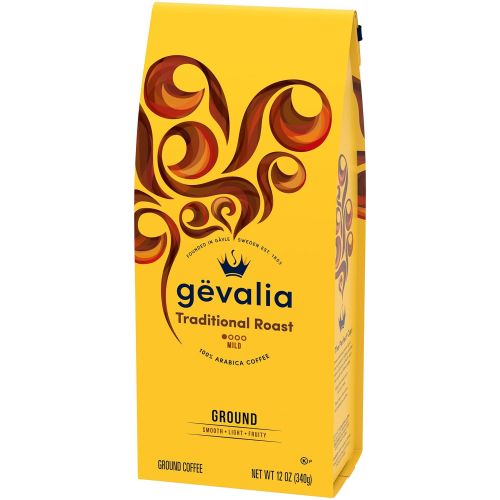  Gevalia Traditional Mild Roast Ground Coffee (12 oz Bags, Pack of 6)