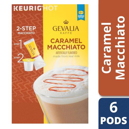  Gevalia Caramel Macchiato Espresso Coffee with Froth Packets, K-Cup Pods, 6 Count (Pack of 6)