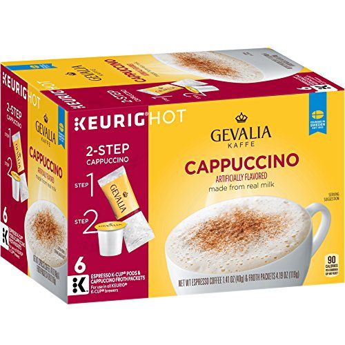  Gevalia GEVALIA Cappuccino K-CUP Pods and Froth Packets - 6 count (Pack of 6)