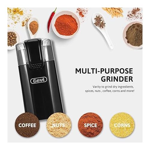  Gevi One-Touch Button Electric Coffee Grinder Coffee Bean Grinder for Coffee Espresso Latte Mochas, Noiseless Operation Coffee Serving Sets
