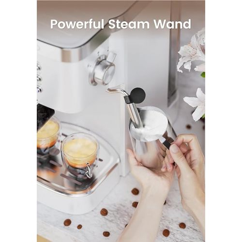  Gevi Espresso Machine 20 Bar High Pressure,Compact Espresso Machines with Milk Frother Steam Wand,Cappuccino & Latte Maker with Volume Control for Home,Espresso Maker，Gift for Coffee Lover