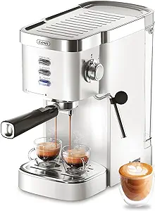 Gevi Espresso Machine 20 Bar High Pressure,Compact Espresso Machines with Milk Frother Steam Wand,Cappuccino & Latte Maker with Volume Control for Home,Espresso Maker，Gift for Coffee Lover