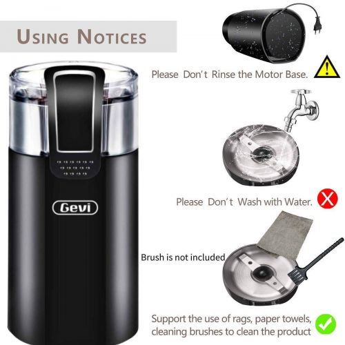  Coffee Grinder Electric,Gevi Stainless Steel Blade Grinder for Coffee Espresso Latte Mochas, Noiseless Operation, Evently Grinding for Coffee Beans Spice Nut Seed Grains