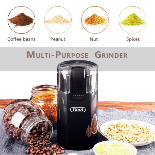  Coffee Grinder Electric,Gevi Stainless Steel Blade Grinder for Coffee Espresso Latte Mochas, Noiseless Operation, Evently Grinding for Coffee Beans Spice Nut Seed Grains