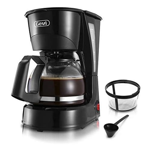  Gevi 4 Cups Small Coffee Maker, Compact Coffee Machine with Reusable Filter, Warming Plate and Coffee Pot for Home and Office