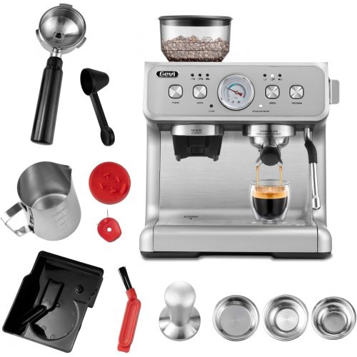  Gevi Espresso Machine & Coffee Maker - 20Bar Semi Automatic Espresso Machine With Grinder & Steam Wand ? All in One Espresso Maker & Latte Machine for Home PID Active Temperature C