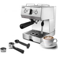 Gevi Espresso Machines 15 Bar with Milk Frother, Expresso Coffee Machine for Espresso, Latte and Mocha, 1.5L Removable Water Tank, Classial, Sliver, 1050W
