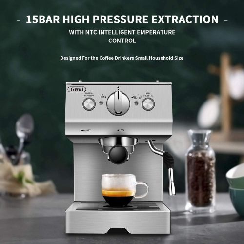 [아마존베스트]Gevi Espresso Machine 15 Bar Coffee Maker with Foaming Milk Frother Wand for Espresso, Cappuccino, Latte and Mocha, Steam Espresso Maker For Home Barista, Double Temperature Contro
