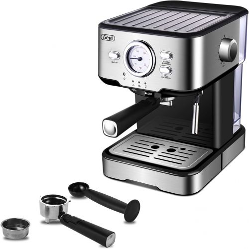  Gevi Espresso Machine 15 Bar Coffee Machine with Foaming Milk Frother Wand for Espresso, Cappuccino, Latte and Mocha, Steam Espresso Maker For Home Barista, Adjustable Milk Frothin