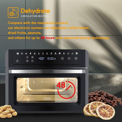  Gevi Air Fryer Toaster Oven Combo, Large Digital LED Screen Convection Oven with Rotisserie and Dehydrator, Extra Large Capacity Countertop Oven with Online Recipes