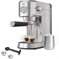 Gevi 20 Bar Compact Professional Espresso Coffee Machine with Milk Frother/Steam Wand for Espresso, Latte and Cappuccino, Stainless Steel, 35 Oz Removable Water Tank