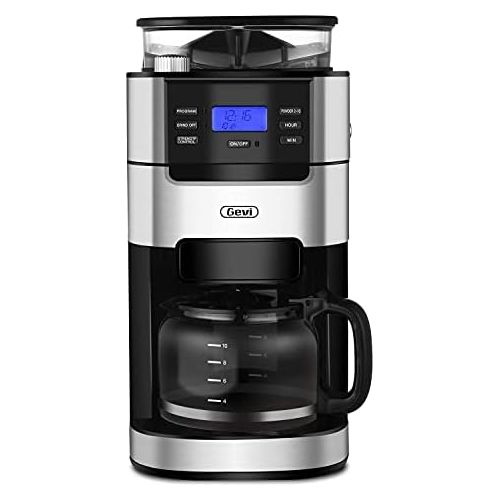  [아마존베스트]Barsetto 10-Cup Drip Coffee Maker, Grind and Brew Automatic Coffee Machine with Built-In Burr Coffee Grinder, Programmable Timer Mode and Keep Warm Plate, 1.5L Large Capacity Water Tank, Re