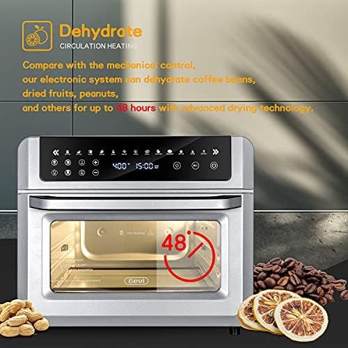  [아마존베스트]Barsetto 13-in-1 Air Fryer Oven, 19 Quart Air Fryer Toaster Oven Combo, Convection Countertop Oven, Rotisserie and Dehydrator, LED Digital Touchscreen, 6 Accessories Included, Stainless Ste