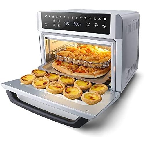  [아마존베스트]Barsetto 13-in-1 Air Fryer Oven, 19 Quart Air Fryer Toaster Oven Combo, Convection Countertop Oven, Rotisserie and Dehydrator, LED Digital Touchscreen, 6 Accessories Included, Stainless Ste