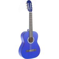 GEWA E-Acoustic Classical Guitar BASIC 1/2, children's guitar (ideal for children from 7-9, nickel silver frets, chrome-plated tuners, lime and pakka wood, scale: 530 mm, nut: 45 mm), Transparent Blue