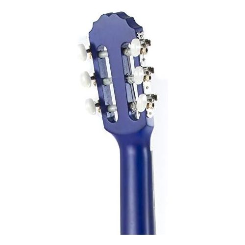  GEWA E-Acoustic Classical Guitar BASIC 1/2, children's guitar (ideal for children from 7-9, nickel silver frets, chrome-plated tuners, lime and pakka wood, scale: 530 mm, nut: 45 mm), Transparent Blue