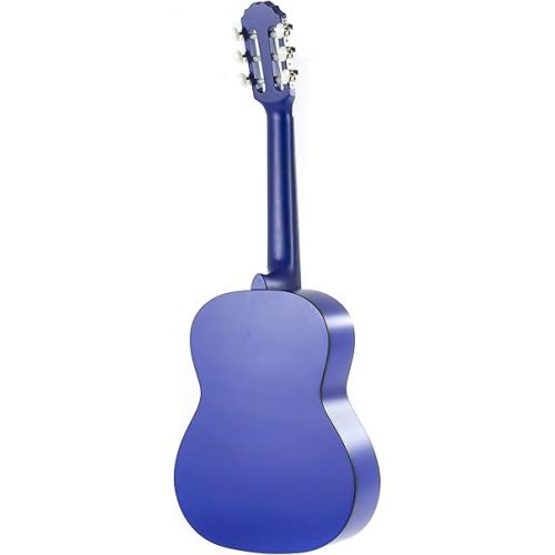  GEWA E-Acoustic Classical Guitar BASIC 1/2, children's guitar (ideal for children from 7-9, nickel silver frets, chrome-plated tuners, lime and pakka wood, scale: 530 mm, nut: 45 mm), Transparent Blue