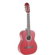 GEWA E-Acoustic Classical Guitar BASIC 1/2, children's guitar (ideal for children from 7-9, nickel silver frets, chrome-plated tuners, lime and pakka wood, scale: 530 mm, nut: 45 mm), Transparent Red