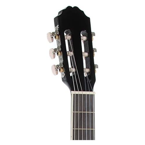  GEWA Classical Guitar BASIC SET 4/4, Classical Guitar (Lime body, Pakka wood fingerboard, matte finish, ideal for ambitious beginners and advanced players, incl. bag, ClipTuner and 2 picks), Black