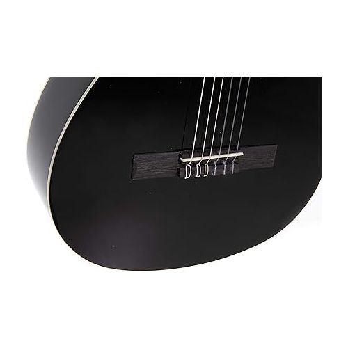  GEWA Classical Guitar BASIC SET 4/4, Classical Guitar (Lime body, Pakka wood fingerboard, matte finish, ideal for ambitious beginners and advanced players, incl. bag, ClipTuner and 2 picks), Black