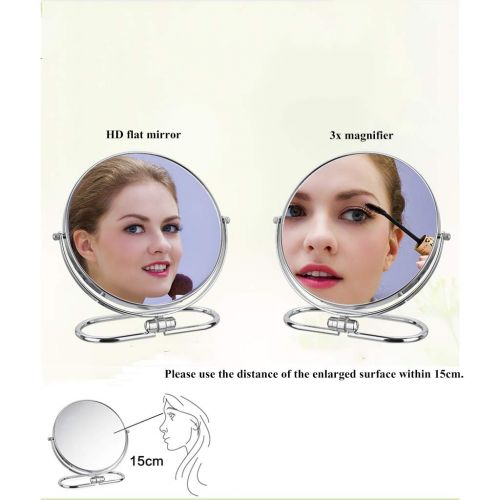  Ggjmirrors Double-sided Round Mirror, Wall-mounted Folding Portable Desktop Makeup Mirror European Desktop...