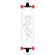 Ghost Long Board 40 Ghost Platypus Clear Longboard with Skeleton Hand Rose Design