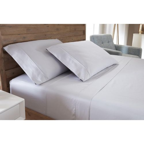  Ghostbed GhostBed Queen Premium Supima Cotton and Tencel Luxury Soft Sheet Set, Grey, 4 Piece