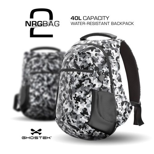  Ghostek NRGbag 2 Series Laptop Notebook Backpack With USB Charging Ports Business College Student Work Office Travel Back to School Book Bag Knapsack 16,000mAh 15.6-Inch (Camouflag