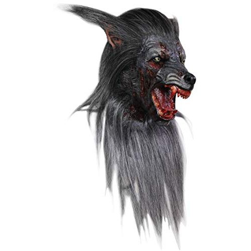  할로윈 용품Ghoulish Productions Mens Wolf Werewolf Mask Halloween Costume with Fur and Teeth