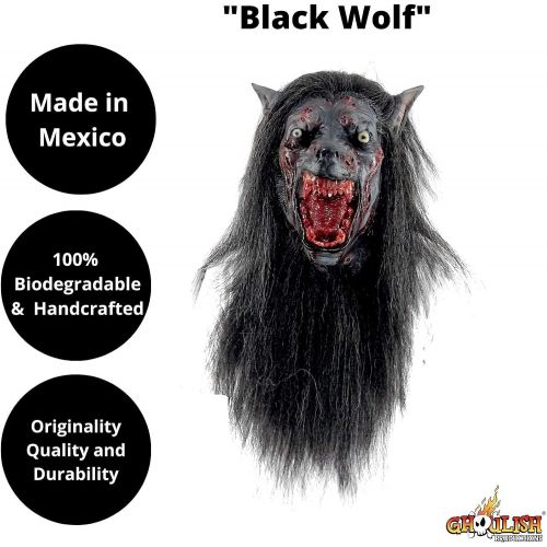  할로윈 용품Ghoulish Productions Mens Wolf Werewolf Mask Halloween Costume with Fur and Teeth