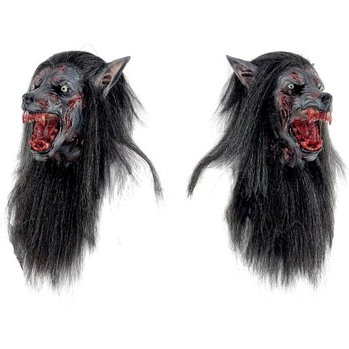  할로윈 용품Ghoulish Productions Mens Wolf Werewolf Mask Halloween Costume with Fur and Teeth