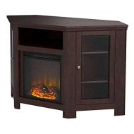 ghy Corner Electric Fireplace Tv Stand Espresso 48’’Large Wood Console Flat Tv Glass Doors Racks Plug-in Classic Traditional Style Entertainment & eBook by JEFSHOP