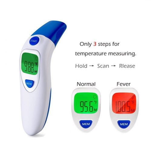  Gi.amagi Thermometer for Fever Digital Medical Infrared Forehead and Ear Thermometer for Baby,Kids and Adults with Fever Indicator (White)