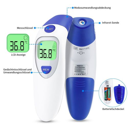  Gi.amagi Thermometer for Fever Digital Medical Infrared Forehead and Ear Thermometer for Baby,Kids and Adults with Fever Indicator (White)