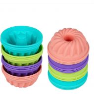 [아마존베스트]Gifbera Mini Fluted Tube Silicone Baking Molds/Muffin Cups, Fits Standard Muffin/Cupcake Pans, 12-Count