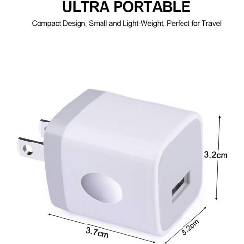  [아마존베스트]Single Port USB Wall Charger, GiGreen 1A/5V Power Adapter 5 Pack Charging Block Cube Plug Box Compatible Phone X/8/7/Xs/XR/6s/5/SE, Samsung S9/S8/S7/S6 Edge, Note 8, LG G5 V30, Mot