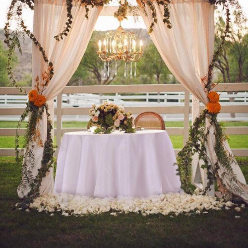 자이언텍스 Giantex 10 Pcs Round White Tablecloth 90-Inch, Premium Polyester Table Cover, Machine Washable, Durable Table Cloths for Wedding Reception Restaurant Banquet Party (White, 120)