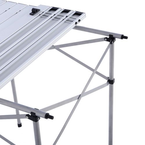 자이언텍스 Giantex Roll Up Portable Folding Camping Square Aluminum Picnic Table w/Bag (55)
