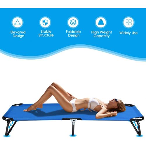 자이언텍스 Giantex Folding Camping Cot for Adults, Portable Sleeping Cot Bed Heavy Duty Frame, Easy Set Up, Light Weight Camping Bed for Camp Office Sleepover