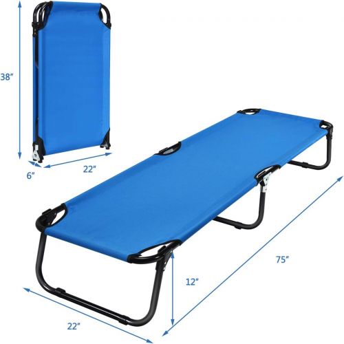 자이언텍스 Giantex Folding Camping Cot for Adults, Portable Sleeping Cot Bed Heavy Duty Frame, Easy Set Up, Light Weight Camping Bed for Camp Office Sleepover