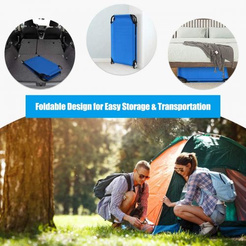 자이언텍스 Giantex Folding Camping Cot for Adults, Portable Sleeping Cot Bed Heavy Duty Frame, Easy Set Up, Light Weight Camping Bed for Camp Office Sleepover