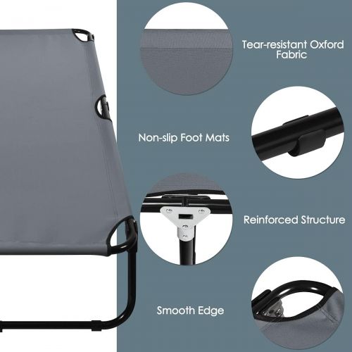 자이언텍스 Giantex Folding Camping Cot for Adults, Portable Sleeping Cot Bed Heavy Duty Frame, Easy Set Up, Light Weight Camping Bed for Camp Office Sleepover (1, Gray)